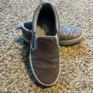 Girls Silver sparkly Vans size 1
